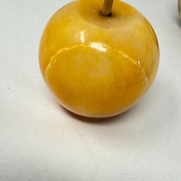 Alabaster Fruit Set of 4 Pieces Banana Apples Mango Stone Marble Vintage - Picture 11 of 16